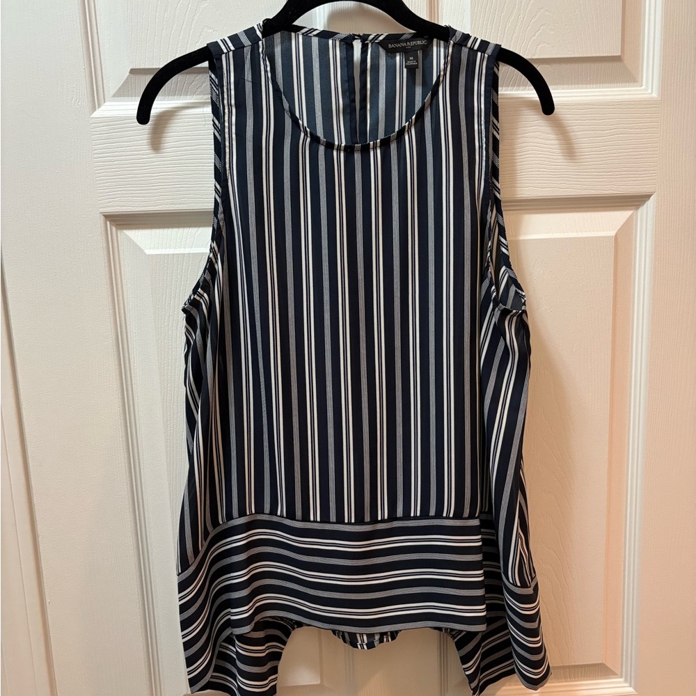 BR Striped Sleeveless Top - Navy and White